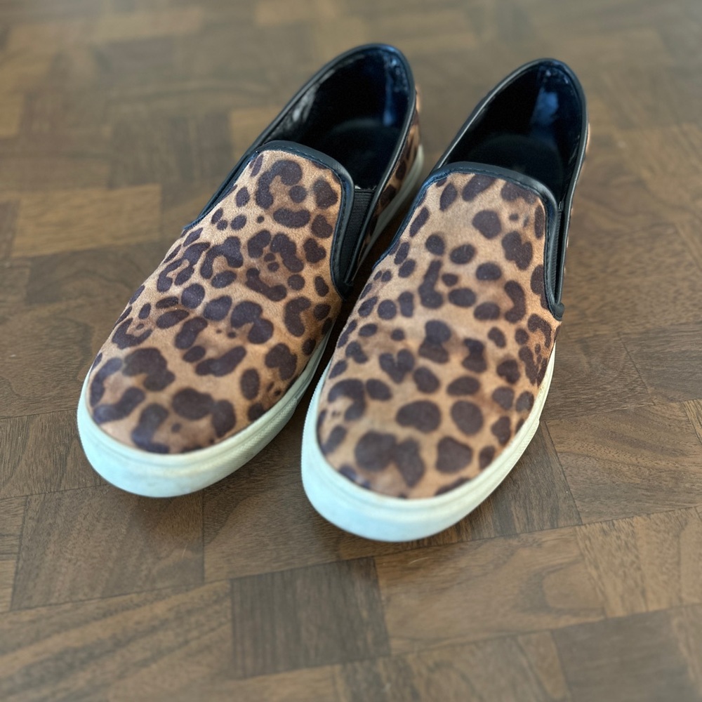 Leopard Cheetah Print Slip On Sneakers